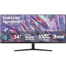 SAMSUNG 34" ViewFinity S50GC Series Ultra-WQHD Monitor, 100Hz, 5ms, HDR10, AMD FreeSync, Eye Care, Borderless Design, PIP, PBP, LS34C502GANXZA, 2023, Black