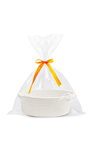 Pro Goleem Small Woven Easter Basket with Gift Bags and Ribbons Durable Burr Baskets for Gifts Empty Small Rope Basket for Storage 12"X 8" X 5" Baby Toy Baskets with Handles, White