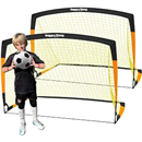Happy Jump 7x5' & 5x3.6' Portable Soccer Goals for Kids Ages 6-14, Weatherproof Net and Steel Frame for Backyard Fun and Outdoor Training, Quick Setup and Sturdy for All Weather Conditions