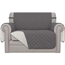 Easy-Going Oversized Chair Sofa Slipcover Reversible Sofa Cover Water Resistant Couch Cover Furniture Protector Cover with Elastic Straps for Pets Kids Dog Cat (Small XL, Gray/Ivory)