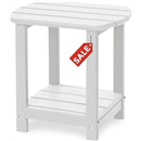 Adirondack Square Outdoor Side Table,2-Tier Storage Patio Side Table, HDPE End Tables for Backyard Pool Porch Garden Lawn