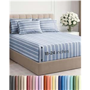 Extra Deep Queen Sheet Set - 6 Piece Breathable and Cooling Sheets - Hotel Luxury Bed Sheets Set - Easy Fit - Soft, Wrinkle Free and Comfy Sheets Set - Blue Striped Sheet Set with Extra Deep Pockets
