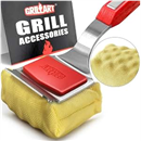 GRILLART Grill Brush Bristle Free. SteamWizards BBQ Replaceable Cleaning Head, Unique Seamless-Fit Scraper Tool for Cast Iron/Stainless-Steel Grates, Safe Barbecue Grill Cleaner-Red