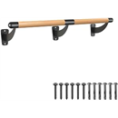 SELEWARE 4-12 ft Long Ballet Barre for Drywall Stud Mount Wood Ballet Bar Wall Mount Dance Bar Traditional Ballet Barre System for Home Barre Movements Body Stretch 1.5 inch Dia