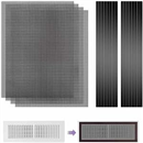 4 Pack 40cm x 30cm Magnetic Floor Vent Cover - Customizable Size PVC Mesh Register for Wall Ceiling Floor Catch Debris Hair Insect (Black)