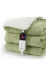 Heated Blanket Electric Blanket Twin Waffle, 62x84 Inches Sherpa Fleece Fast Heating Blanket 6 Heating Levels & 10 Hours Auto Off ETL Certification, Sage Twin
