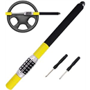 Tevlaphee Steering Wheel Lock, Car Lock Anti Theft Keyless Extendable Retractable Password 5 Coded Combination Lock, Heavy Duty Universal Fit (Yellow)