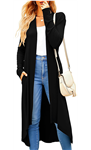 Newchoice Womens Long Cardigan Summer Casual Draped Open Front Lightweight Long Sleeve Cardigan Duster with Pockets