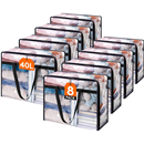Lifewit 8 Pack Clear Clothes Storage Bags, 40L Plastic Blanket Storage Bag, Vinyl Foldable Moving Bags with Zipper, Closet Organizers and Storage Containers for Bedding, Duvet, Comforter