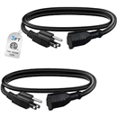 BN-LINK 3ft Indoor Outdoor Extension Cord 16/3 SJTW, 2 Pack, Black, PVC Cable Jacket, 3-Prong, Weather Resistant, Flame Retardant, Suitable for Indoor, Landscaping & Holiday Decorations, 13A ETL