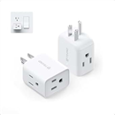 TROND 2 Pack Multi Plug Wall Outlet Extender, 3 Way Power Extender, 3-Sided Multiple Travel Adapter, Small Electrical Splitter for Cruise Ship Essentials Dorm Room Home Office, ETL Listed, White