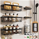 Veken 6-Pack Rustproof No-Drill Shower Caddy