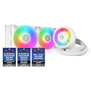 ARCTIC Liquid Freezer III 240 A-RGB - CPU AIO Water Cooler, Water Cooling PC, Intel & AMD, Efficient PWM-Controlled Pump, Fan: 200–2000 RPM, LGA1851 and LGA1700 Contact Frame - White