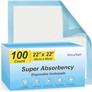 100 Count 22” x 22” Super Absorbency Disposable Underpads