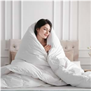 Luxury All Season Cal-King White Goose Down Feather Comforter Warmth Duvet Insert,100% Cotton Cover 600 Thread Count,Soft Fluffy Comforter with Corner Tabs.White