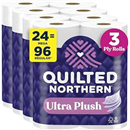Quilted Northern Toilet Paper, Ultra Plush, 24 Mega Rolls, Bath Tissue