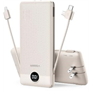 VEGER Portable Charger with Built in Cables&Wall Plug, 10000mAh Power Bank