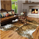 AROGAN Premium Faux Cowhide Rug 8 x 10 Feet, Durable and Large Size Cow Print Rugs, Suitable for Bedroom Living Room Western Decor, Faux Fur Animal Cow Hide Carpet, Saddle Brown