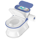 CheerTry 2-in-1 Toddler Potty Training Toilet - Larger Potty Chair & Detachable Training Seat for Boys & Girls Ages 1-3 with Flushing Sound, Wipes Storage, Toilet Paper Holder - Blue