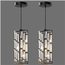 Aoceley Black Pendant Lights Modern Pendant Light Fixture, Mini Crystal Pendant Ceiling Light, Pendant Light for Kitchen Island, Dinning Room, Bedroom, Kitchen Sink Lighting (2-Pack)