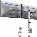 VIVO Dual Monitor Desk Mount, Heavy Duty Fully Adjustable Steel Stand, Holds 2 Computer Screens up to 30 inches and Max 22lbs Each, Gray Color, STAND-V002-GY