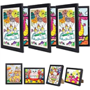 3Pack Kids Art Frame,Kids Artwork Picture Frame Changeable,10x12.5 Childrens Art Frames for Display&Storage Kid Art Work,Front Opening,Holds 150 Drawing&Project,With Stand(Black)
