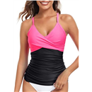 RELLECIGA Women's V Neckline Ruched Tankini Top Swimsuits Push Up Swim Top Only | Push Up, V Neckline, Ruched, Swim Top Only