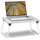 Ruxury Foldable Lap Desk Laptop Stand Bed Desk Table Tray, Breakfast Serving Tray, Portable & Lightweight Mini Table, Lap Tablet Desk for Sofa Couch Floor - White
