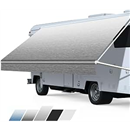 RV Awning Fabric Replacement, Heavy Duty 18.5oz Vinyl RV Awning Fabric, Universal Outdoor Canopy for Camper, Trailer and Motorhome (Gray Fade, 15FT(Fabric 14'2"))