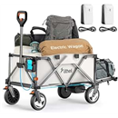 LiTHELi Electric Utility Wagon Cart, 200L Capacity, 300 lbs Load, Foldable Heavy-Duty Design with All-Terrain Wheels, Variable Speed Drive & Battery Power for Camping, Beach, Garden & Shopping