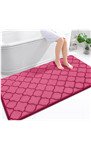 OLANLY Memory Foam Bath Mat Rug 59x34, Ultra Soft and Absorbent Bathroom Rugs, Non-Slip, Comfortable, Machine Washable Bath Carpet for Bathroom Floor, Tub, Shower and Home Decor Accessories, Deep Pink