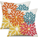 DFXSZ Outdoor Pillow Covers 18x18 Inch Set of 2 Orange Yellow Red Flower Decorative Waterproof Fall Summer Outdoor Pillow Covers for Patio Funiture Garden Couch 168G18