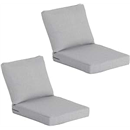 COZYVIDA Outdoor Deep Seat Cushion Set of 2,24" x 27.5"x4.5" Patio Cushions Resilient Foam Filling, Water-Resistant Stain-Resistant UV-Resistant 1000+ Hrs, Weather Resistant,YKK Zippers,Stone Gray