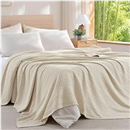 PHF Cooling Waffle Blanket for Hot Sleepers King Size, 104"x90", Linen