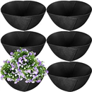 Adnee 16inch Fabric Planter Basket Liner - 6Pcs Felt Flower Pot Liners-Hanging Plant Basket Fiber Insert for Garden Wall Hanging Planter Flower Vegetables(Round/Rectangle)