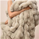 PHF Faux Rabbit Fur Blanket Twin Oak