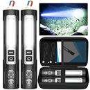 Banral Rechargeable Flashlights High Lumens - Super Bright Small Pocket Magnetic Flashlight, 8 Modes LED Tactical Flash Light, Dual Button Powerful Flashlight for Camping (2, Pure Black)