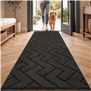 hicorfe Indoor Door Mat,Resist Dirt Non Slip Front Doormat,24"x71",Charcoal