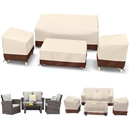 STARTWO Patio Furniture Covers, 4 Piece Outdoor Furniture Cover Waterproof, Heavy Duty Oxford Lawn Patio Set Covers, Durable Patio Furniture Set Cover (Beige, XXX-Large)