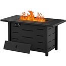 43 inch Outdoor Propane Fire Pit 60,000 BTU Gas Fire Pit Table with Lid, Waterproof Cover, Rectangle Gas Firepit Table for Garden/Patio, CSA Certification