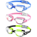 Kids Goggles Swimming Goggles-Kids-Swim: Anti Fog Kids Goggles for Girls Boys with UV400 No Leak 3 Pack Age 6-16