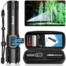 Rechargeable Tactical Flashlights 2000 High Lumens - 5000mAh Super Bright LED Powerful Flash Light, Waterproof Handheld USB C Flashlight for Home,Car,Camping,Emergencies,5 Modes (1, Black)