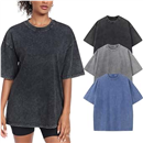Womens Washed Vintage Oversized T-Shirt Baggy Workout Tops Short Sleeve Cotton Tshirts Streetwear Boyfriend Tee