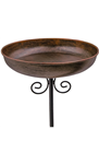 Small Metal Bird Bath for Outdoors, 10" Dia Bowl with Stake Birdbaths Garden Yard Lawn Decor 0.4 Gallon