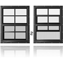 2 Pack Shed Windows 18" W x 23" H Flush Mount, Black Household Windows for Playhouses, Barns, Chicken Coop