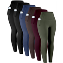 LZYVOO Leggings with Pockets for Women, 6 Packs Soft High Waisted Tummy Control Workout Yoga Pants