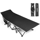 Overmont Portable Folding Camping Cot - 28” Extra Wide Portable Sleeping Cot Load 550 LBS with Carry Bag for Outdoor Travel Home Office Nap, Black