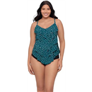 Trimshaper Women's Five Tiered Adjustable Rachel Swim Tankini Top with Molded Cups and Bra Support