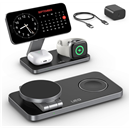 UEQ Foldable 3 in 1 Wireless Charging Station for Apple Magsafe Charger Stand,Fast Magnetic Wireless Charger Station for iPhone 17 Air 16 15 14 13 12 Series,Airpods Pro,Apple Watch Ultra (Pure Black)