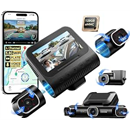 AZDOME 360° 4 Channel Dash Cam Front and Rear Inside, Built-in 128GB eMMC, 2K+1080P*3 Dashcam, Left Right, Voice Control, 5G WiFi Dash Camera for Cars with 4 Adjustable Lenses, IR Night Vision, M660